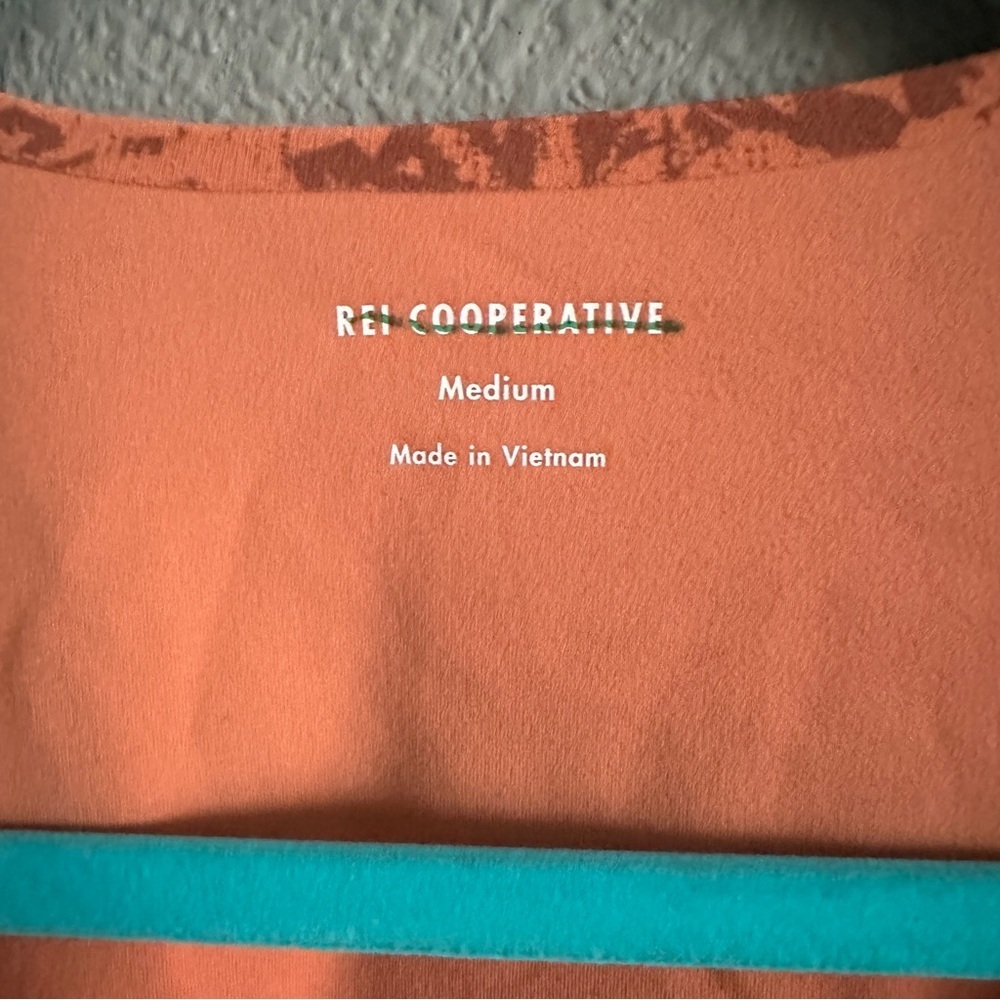 REI Co-op Orange Pattern Longline Sports Bra Medium - Picture 2 of 8